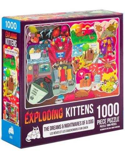 Puzzle Exploding Kittens din 1000 de piese - Coșmaruri de câini - 1