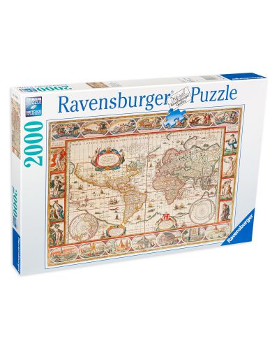 Puzzle Ravensburger de 2000 piese - Harta veche a lumii din 1650 - 1