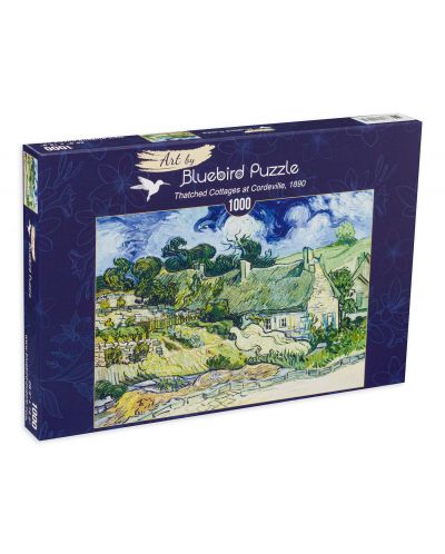 Puzzle Bluebird de 1000 piese - Thatched Cottages at Cordeville, 1890 - 1