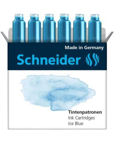 Cartuș pentru stilou Schneider - albastru ghețar, 6 buc - 1