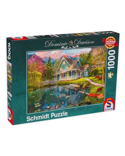 Puzzle Schmidt de 1000 piese - Singura casa de langa lac, Dominic Davison - 1