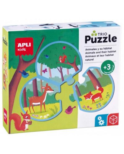 Puzzle Apli - Trio, Animalele in mediul lor natural - 1