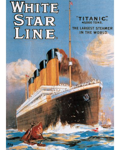 Puzzle Eurographics de 1000 piese – Poster cu Titanic, White Star Line - 2
