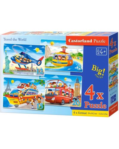 Puzzle Castorland 4 în 1 - Călătorie în jurul lumii - 1