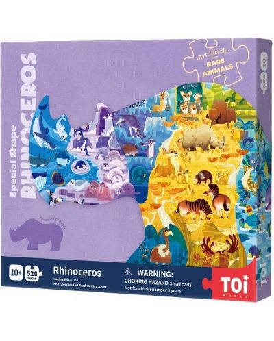 Puzzle Toi World - Rinocer, 387 piese - 1