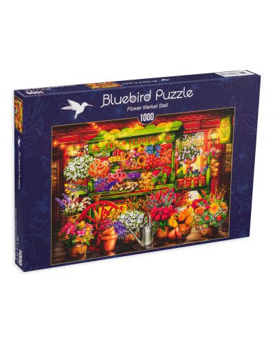 Puzzle Bluebird de 1000 piese - Flower Market Stall, Ciro Marchetti - 1