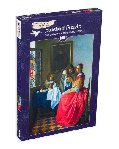 Puzzle Bluebird de 1000 piese -The Girl with the Wine Glass, 1659 - 1