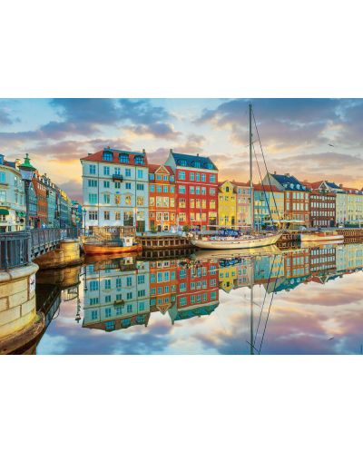 Puzzle Educa din 2000 de piese - Apus in portul Copenhaga - 2