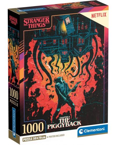 Puzzle  Clementoni din 1000 piese - Stranger Things, Chapter Nine: The Piggyback - 1