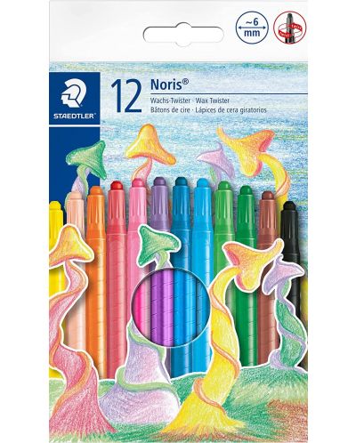 Pasteluri Staedtler Noris Club Twister 221 - 12 culori, cu corp de plastic - 1