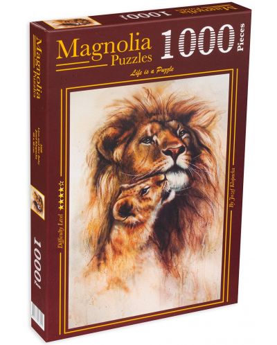 Puzzle Magnolia din 1000 de piese - Leu și pui de leu - 1