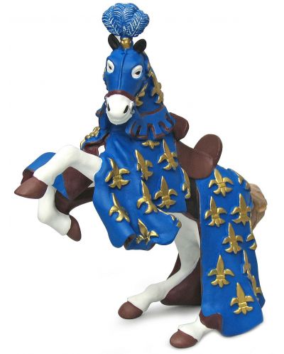 Figurina Papo The Medieval Era – Calul printului Filip, in albastru - 1