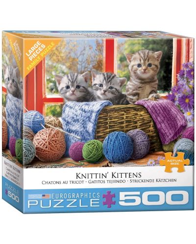 Puzzle Eurographics de 500 piese  XL - Knittin' Kittens - 1