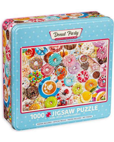 Puzzle Eurographics de 1000 piese - Donut Party Tin - 1