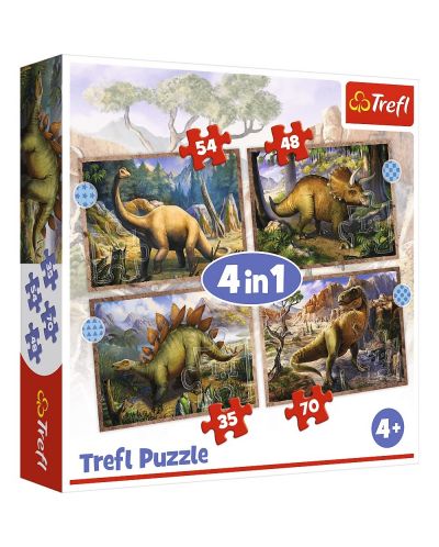Puzzle Trefl 4 in 1 -  Dinozauri interesanti - 1