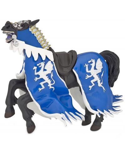 Fugurina Papo The Medieval Era - Calul Cavalerului Dragonului Albastru - 1
