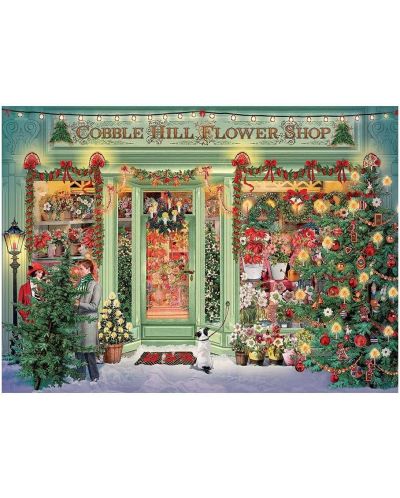 Puzzle Cobble Hill din 1000 piese - Magazin de flori de Crăciun - 2