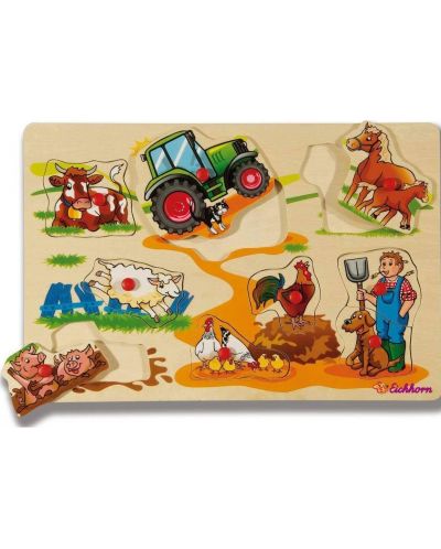 Puzzle cu mânere Eishhorn - Animale de fermă - 1