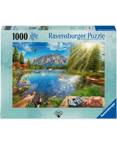 Puzzle Ravensburger de 1000 de piese. - Viața pe lac - 1