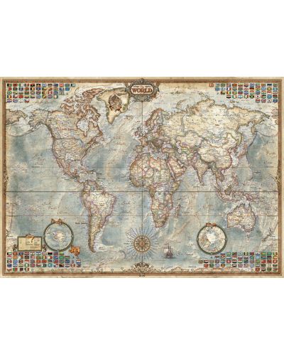 Puzzle Educa din 1500 de piese - Harta politica a lumii - 2