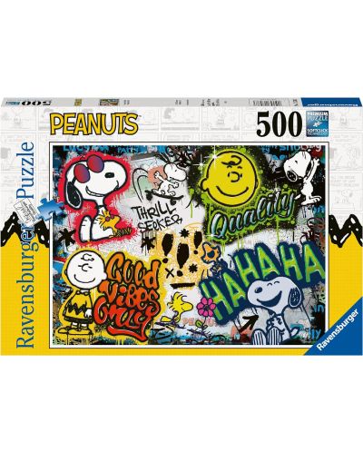 Puzzle Ravensburger 500 de piese - Peanuts: graffiti  - 1