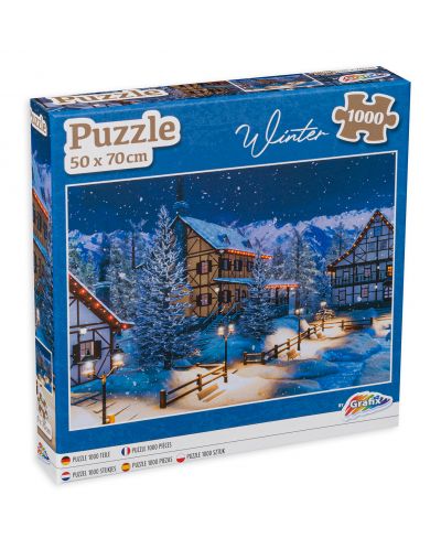 Puzzle Grafix din 1000 de piese - Satul de iarnă - 1