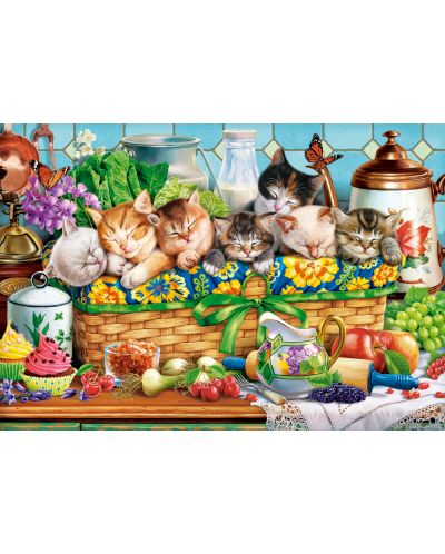 Puzzle Castorland din 1000 de piese - Pisicuțe adormite - 2