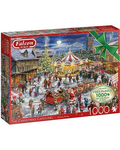 Puzzle Falcon din 2 x 1000 piese - The Christmas Carousel - 1