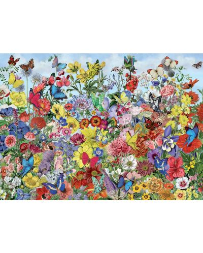 Puzzle Cobble Hill de 1000 piese - Gradina cu fluturi, Barbara Behr - 2