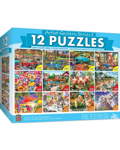 Puzzle Master Pieces 12 in 1 - Artist Gallery II 12 pack bundle - 1