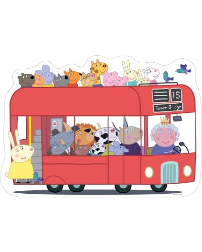 Puzzle de podea Ravensburger din  24 piese - Peppa Pig într-un autobuz londonez - 2