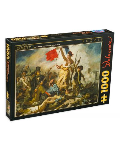 Puzzle D-Toys de 1000 piese – Libertatea conducand poporul, Eugene Delacroix - 1