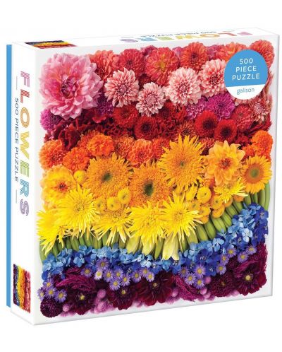 Puzzle Galison de 500 piese - Flori ca un Curcubeu - 1