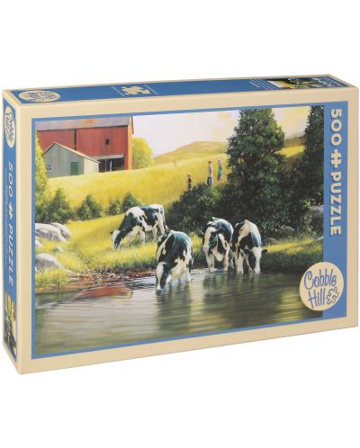 Puzzle Cobble Hill din 500 de piese - Vacile holsteins, Dougles Laird - 1