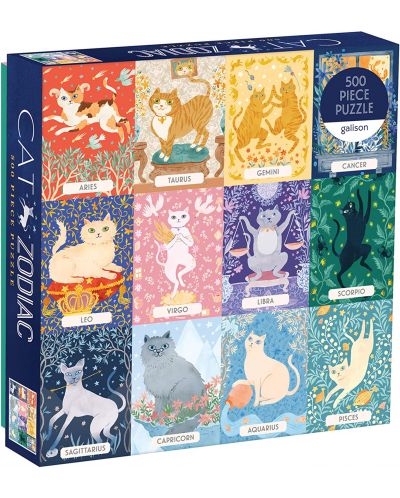 Puzzle Galison de 500 piese - Calendar cu pisici - 1