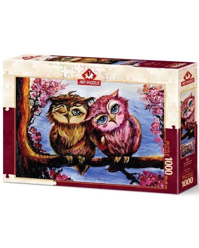 Puzzle Art Puzzle 1000 piese - The Owls in Love - 1
