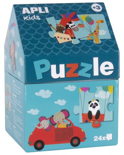 Puzzle in casuta pentru copii APLI Kids de 24 piese - Orasul animalelor - 1