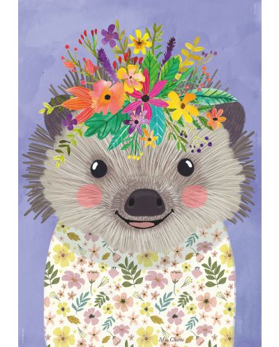 Puzzle Heye de 500 piese - Floral Friends Funny Hedgehog - 2