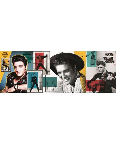 Puzzle panoramic Trefl de 500 piese - Elvis Presley, colaj - 2