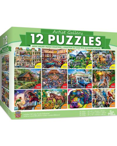 Puzzle Master Pieces 12 in 1 - Artist Gallery 12 Pack Bundle - 1