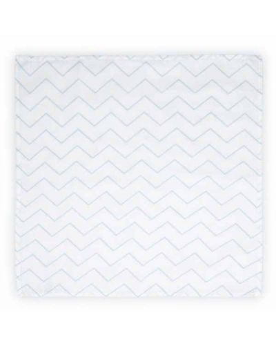 Scutec din bumbac Lorelli - Zigzag albastru, 80 х 80 cm - 1