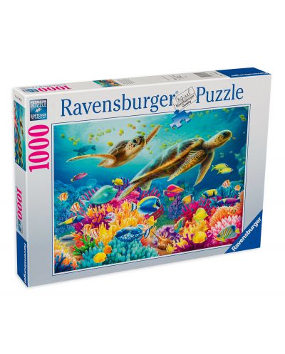 Puzzle Ravensburger cu 1000 de piese - Lumea subacvatică albastră - 1