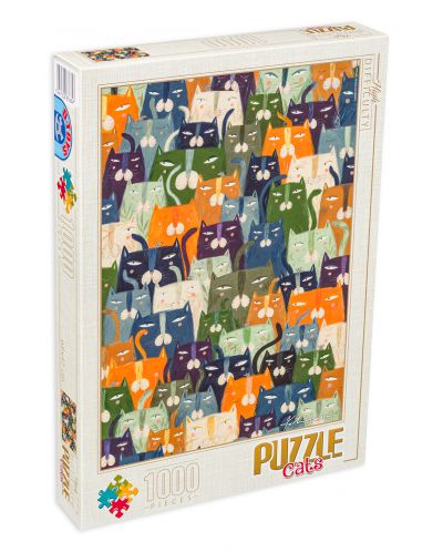 Puzzle D-Toys de 1000 piese - Andrea Kürti, Cats - 1