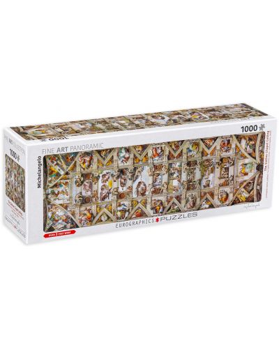 Puzzle panoramic Eurographics de 1000 piese - Capela Sixtina, Michelangelo Buonarroti - 1