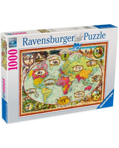 Puzzle Ravensburger 1000 de piese - Harta geografica - 1