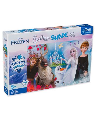 Puzzle Trefl din 104 piese XXL - Lumea lui Elsa și Anna - 1