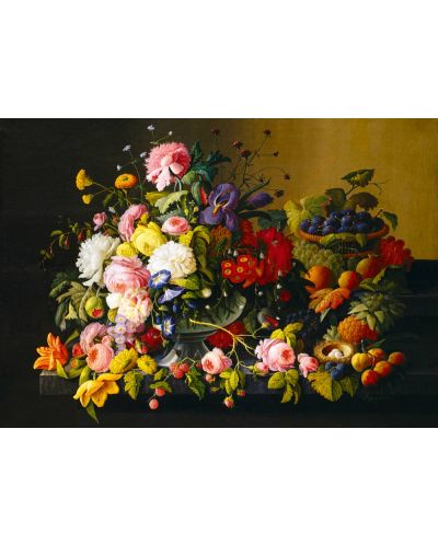 Puzzle Bluebird de 1000 piese - Still Life, Flowers and Fruit, 1855 - 2