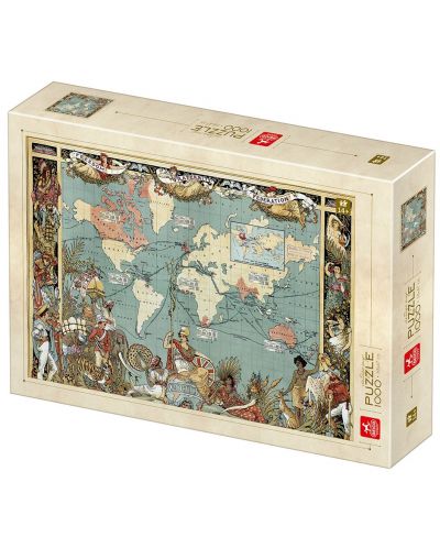Puzzle  Deico Games de 1000 piese - Vintage map - 1
