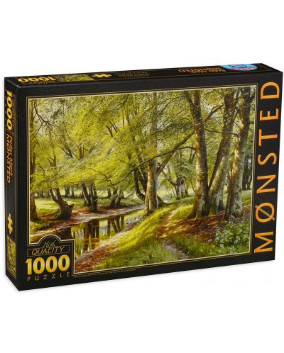 Puzzle D-Toys de 1000 piese - A Summer Day in the Forest with Deer in the Background - 1