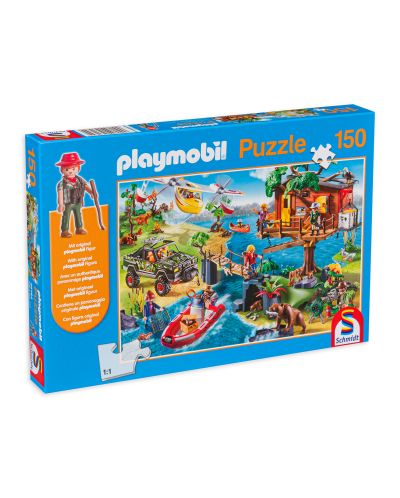 Puzzle Playmobil Schmidt de 150 piese - Casa in copac, cu figurina Playmobil - 1